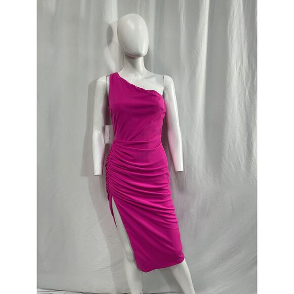 Katie May 'New Age' Pink Crepe One Shoulder Cut Out Dress Size S - NWT - Picture 2 of 5